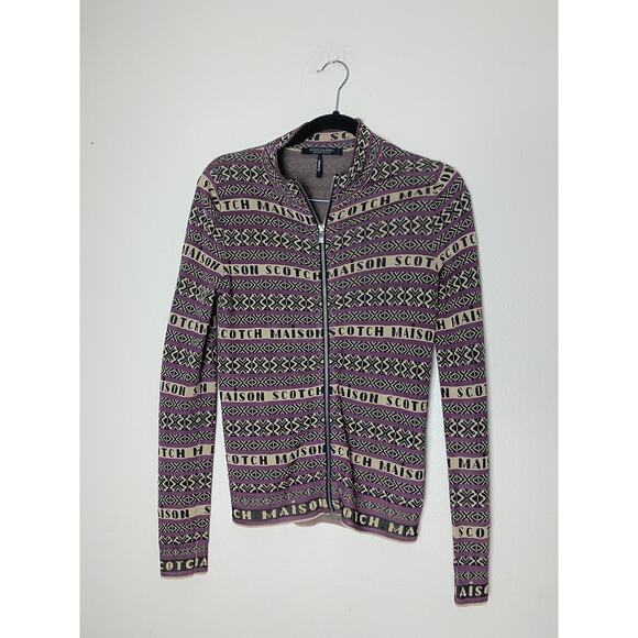 Scotch & Soda Maison Scotch Fair Isle Zip Cardigan - Picture 4 of 10